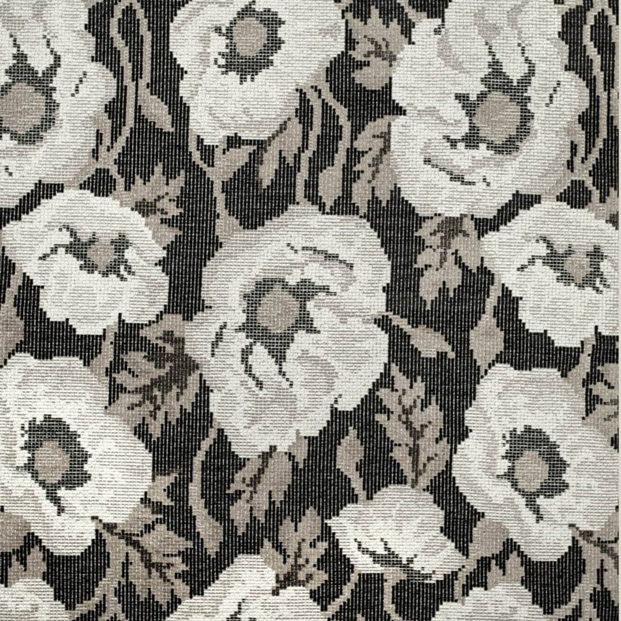 Upholstery Fabric - Black Floral Upholstery Fabric 54 Inches"